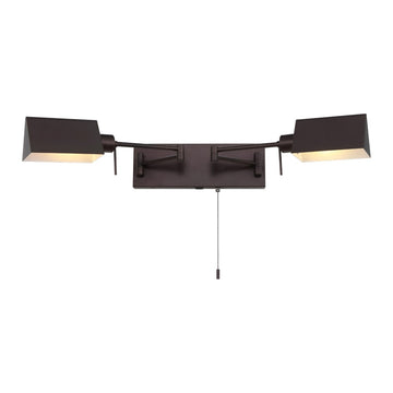 Arlo Farmhouse Industrial Single Swing Arm Plug-In or Hardwired Iron LED Wall Sconce with Pull-Chain